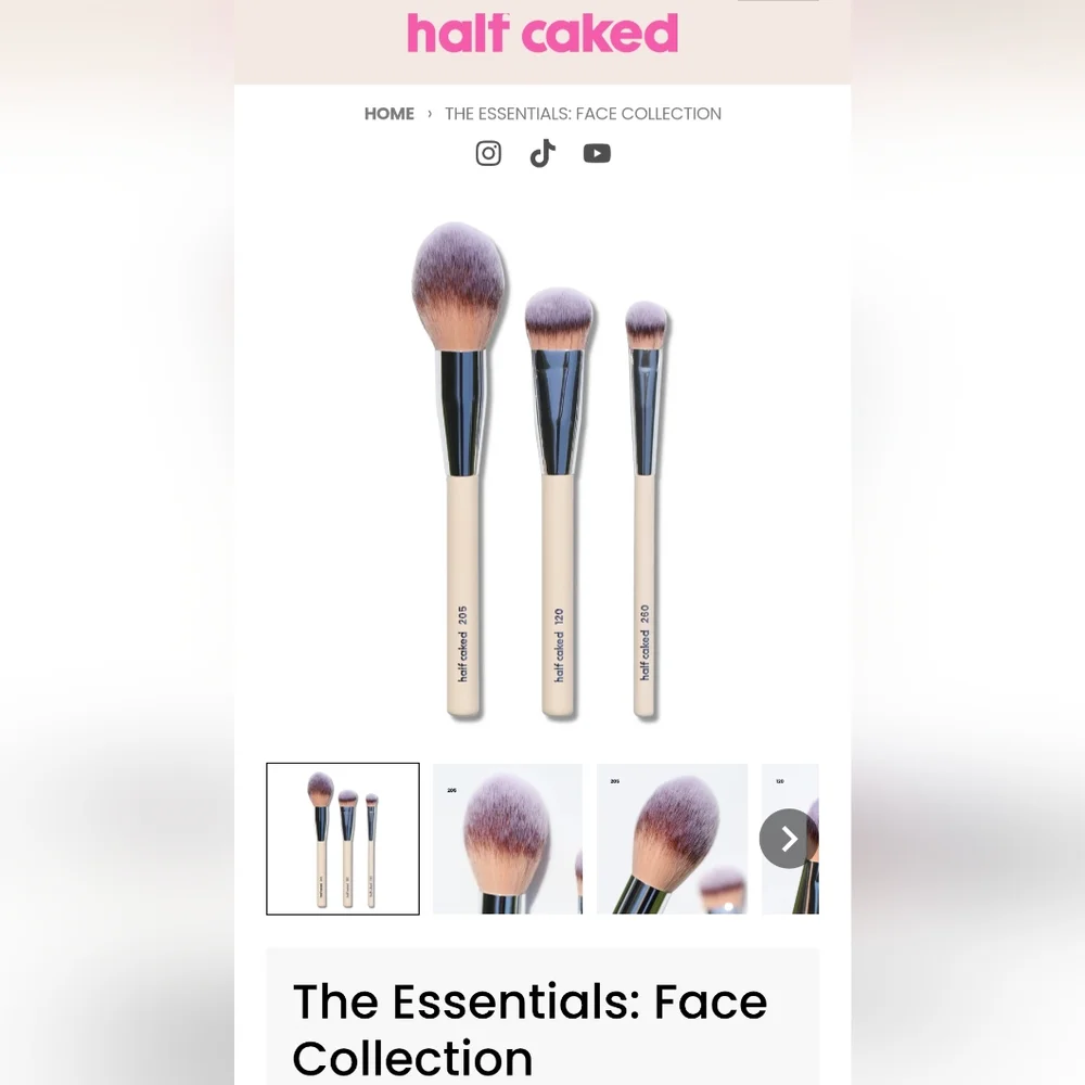 5/75$ HALF CAKED The Essentials: Face Collection 3 Piece Brush - Picture 2 of 14